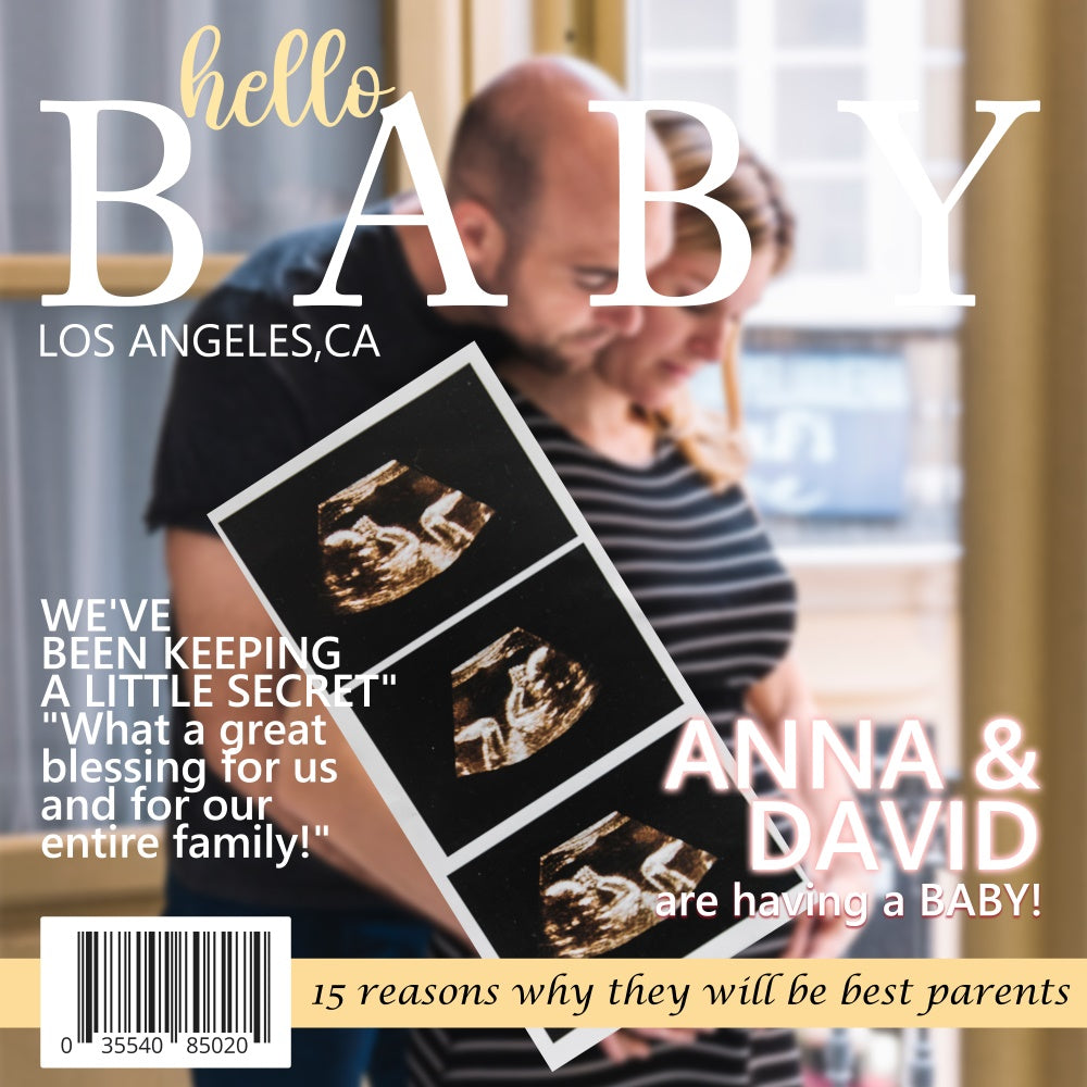 Toiles de fond Baby Shower Couverture de Magazine Personnalisées BRP6-18