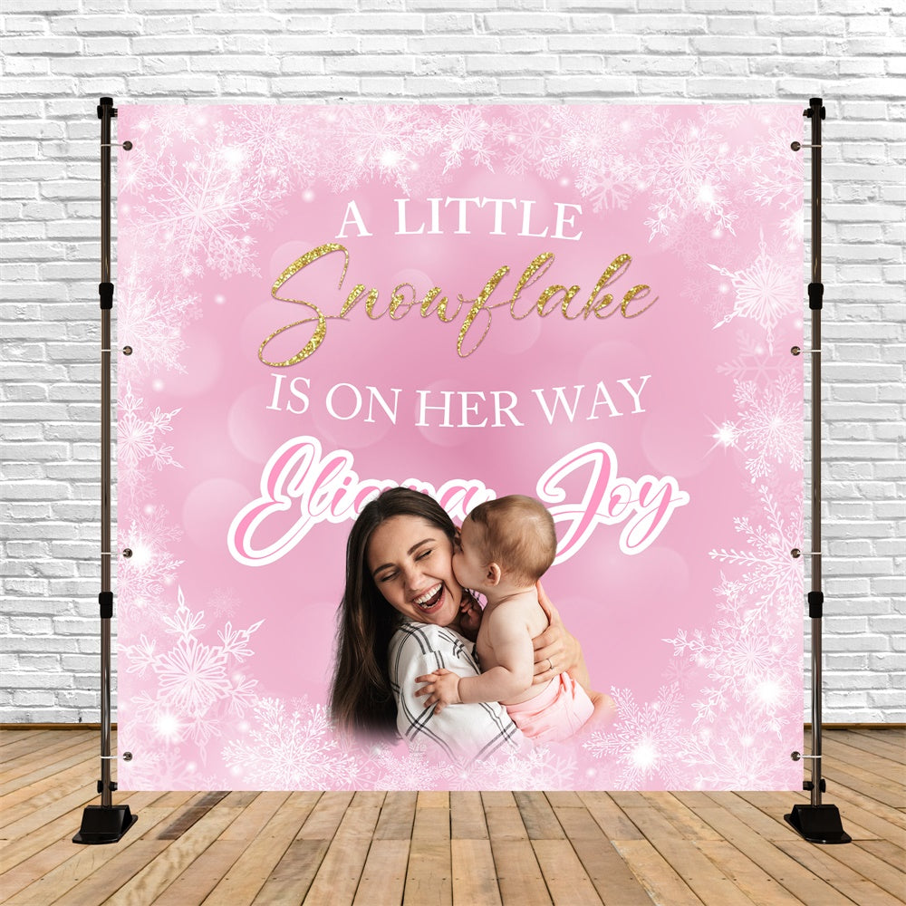 Toiles de fond Baby Shower Flocon Scintillant Personnalisées BRP6-19