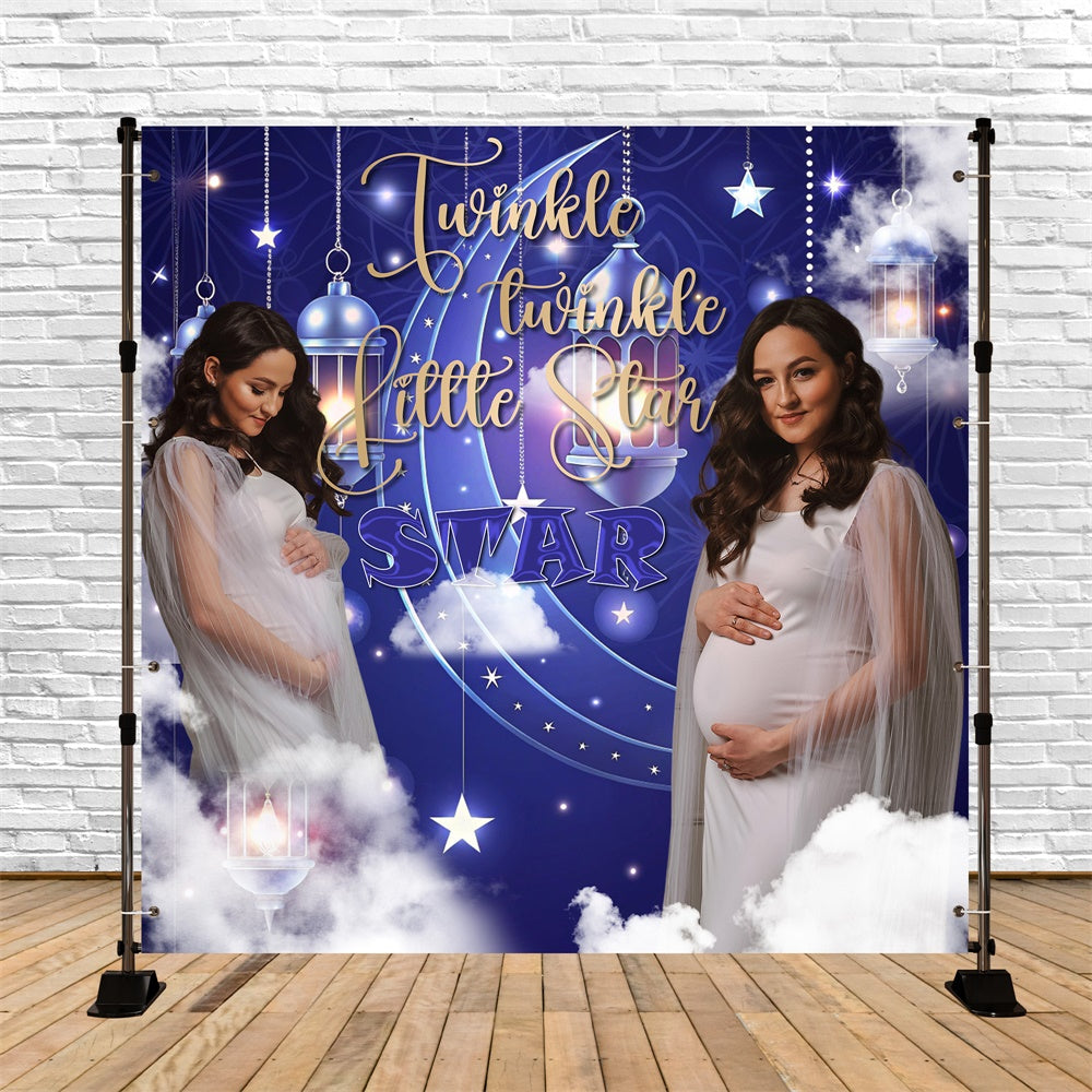 Toiles de fond Baby Shower Nuit Étoile Scintillante Personnalisée BRP6-2