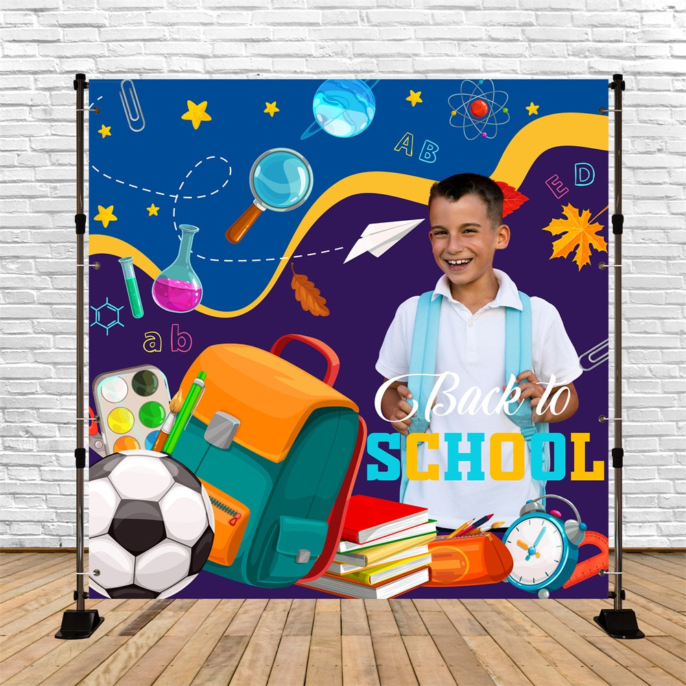 Toile de fond Retour à l’École Personnalisable Prêts pour Sport et Sciences BRP6-38