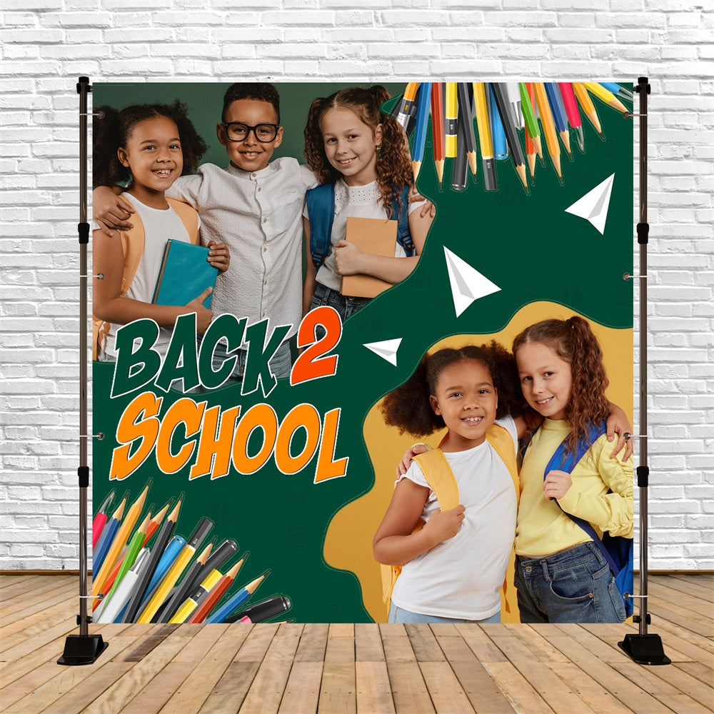 Toile de fond Retour à l’École Personnalisable Fête des Crayons BRP6-39
