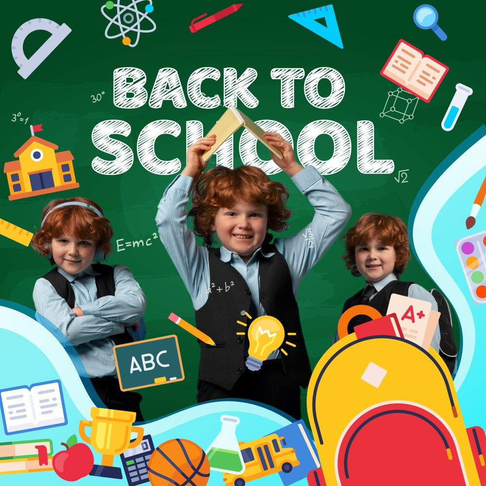 Toile de fond Retour à l’École Personnalisable Zone Scolaire Amusante BRP6-40