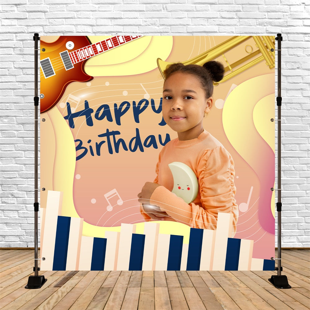 Toile de fond Personnalisable Anniversaire Mélodie Paisible BRP6-64