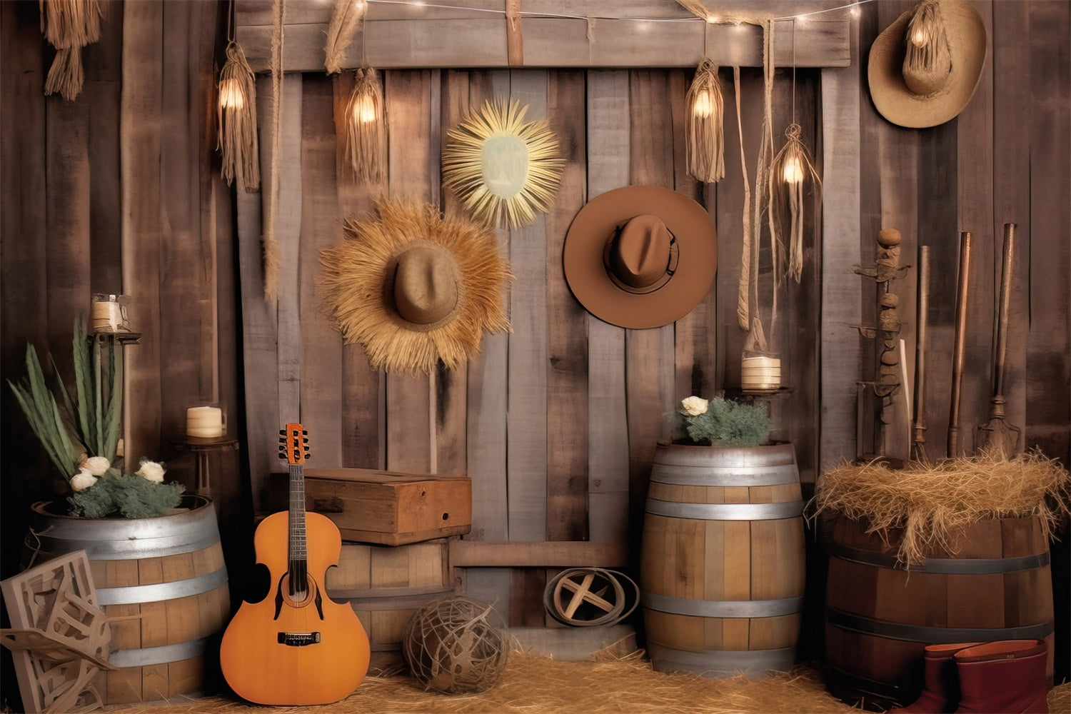 Toile de fond de cow-boy western en automne BRP7-102