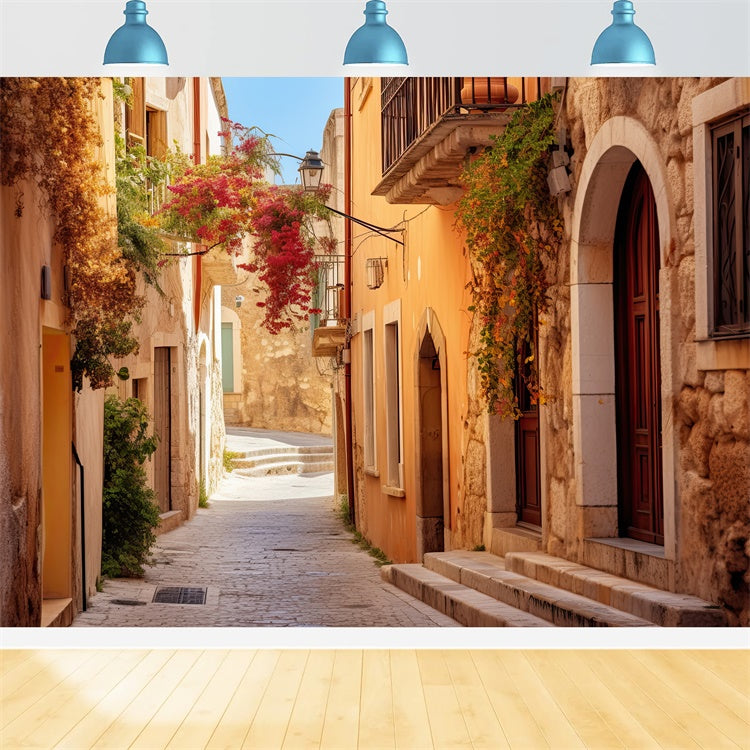 Toile de fond de rue rétro d'automne pour la photographie BRP7-109