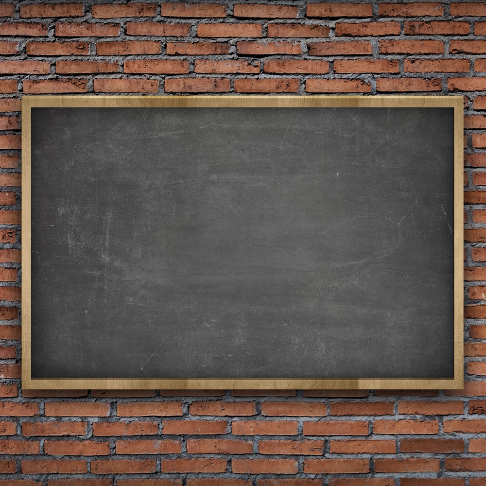Toile de Fond de Tableau Noir et Mur de Briques pour la Rentrée Scolaire BRP7-15