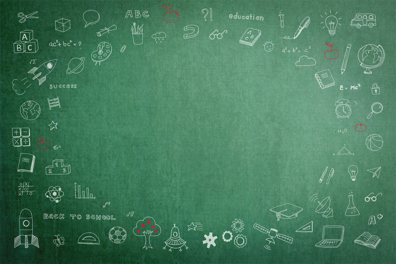 Toile de Fond de Tableau Noir de Sciences pour la Rentrée Scolaire BRP7-17