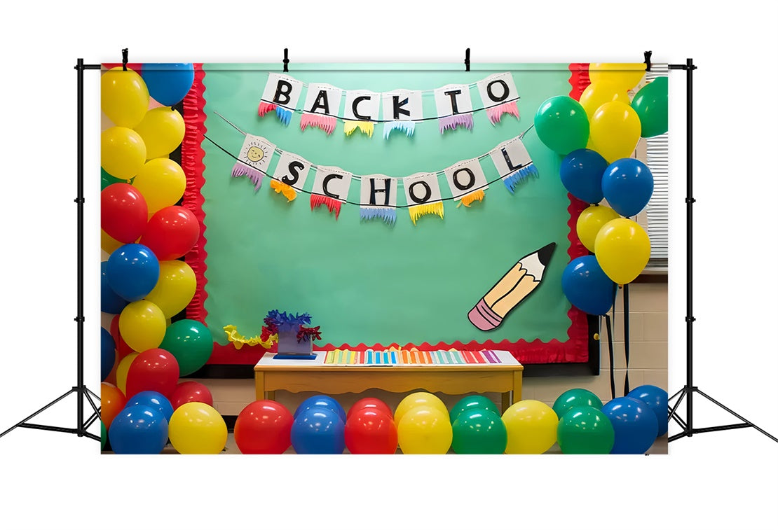 Toile de Fond Photographique Retour à l'École Salle de Classe Colorée BRP7-183