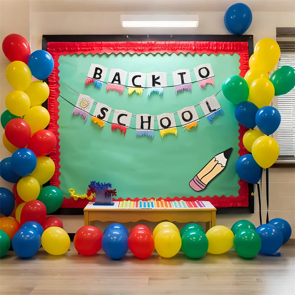 Toile de Fond Photographique Retour à l'École Salle de Classe Colorée BRP7-183