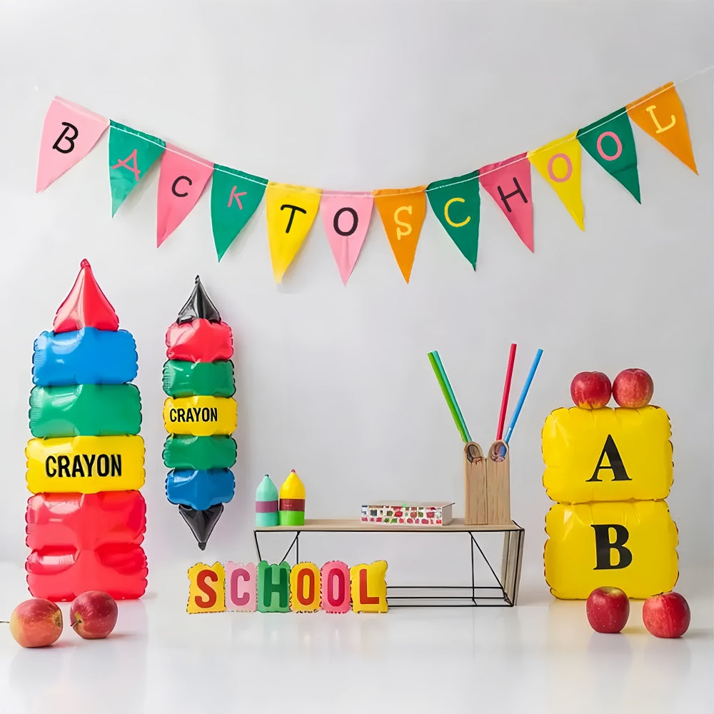 Toile de Fond Retour à l'École Crayons de Dessin Animé BRP7-187