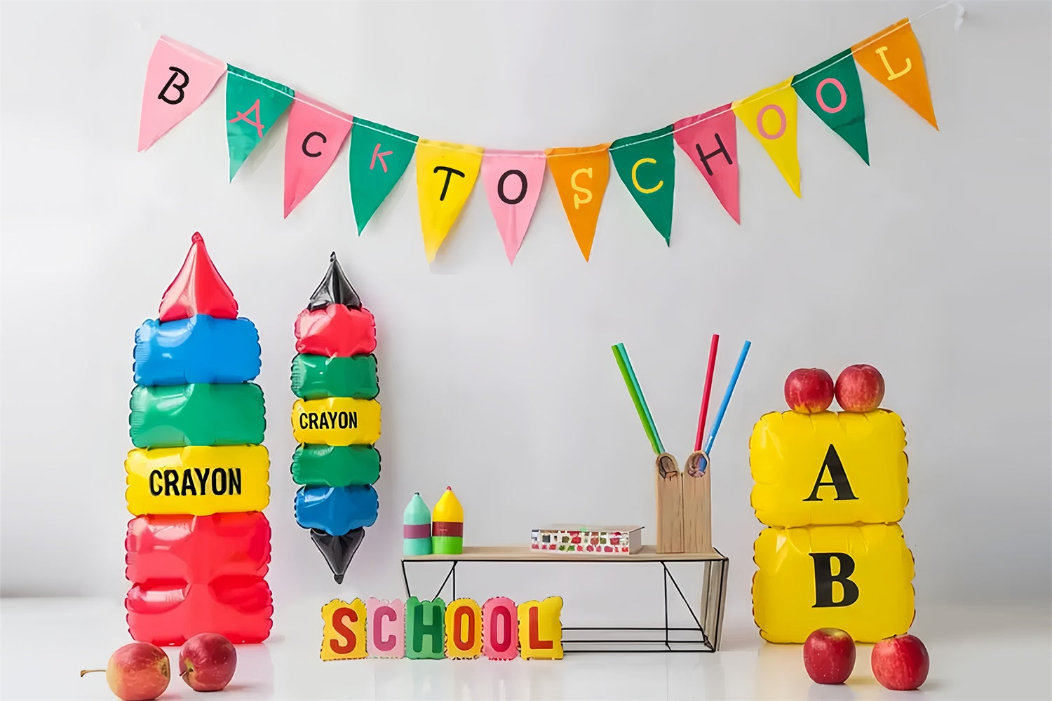 Toile de Fond Retour à l'École Crayons de Dessin Animé BRP7-187