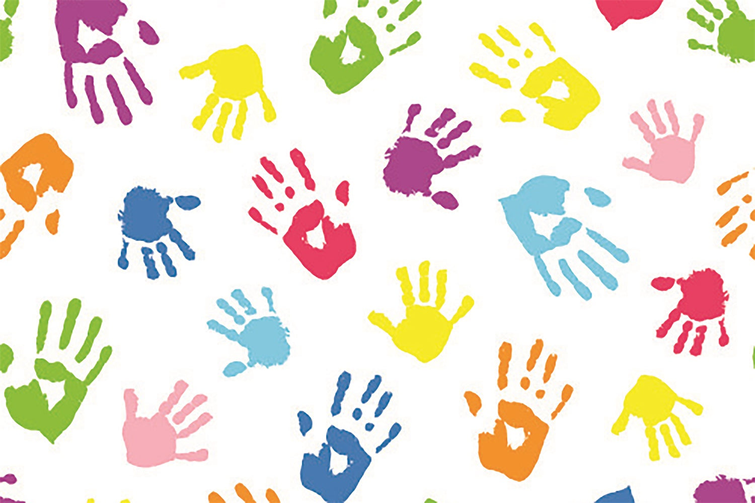 Toile de Fond de Photographie d'Empreintes de Mains Colorées pour la Rentrée BRP7-20