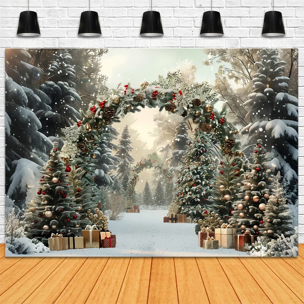 Toile de fond d'Arche Cadeaux de Forêt Enchantée de Noël BRP7-219
