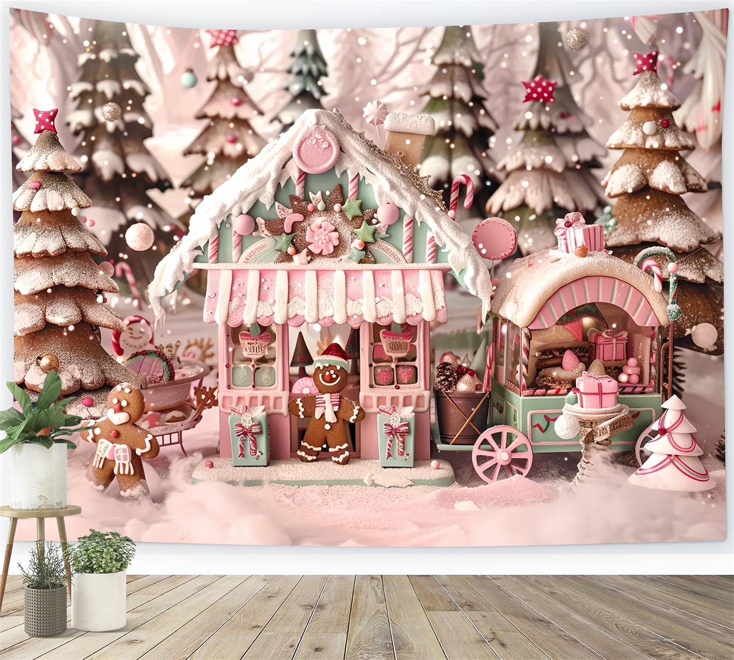 Toile de fond de Boutique en Pain d'Épices de Noël BRP7-228