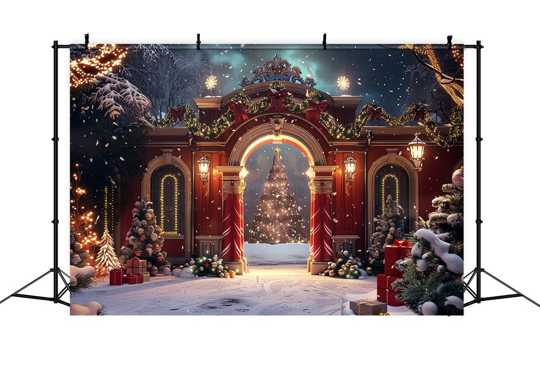 Toile de fond de Décoration Élégante d'Arche de Noël BRP7-232