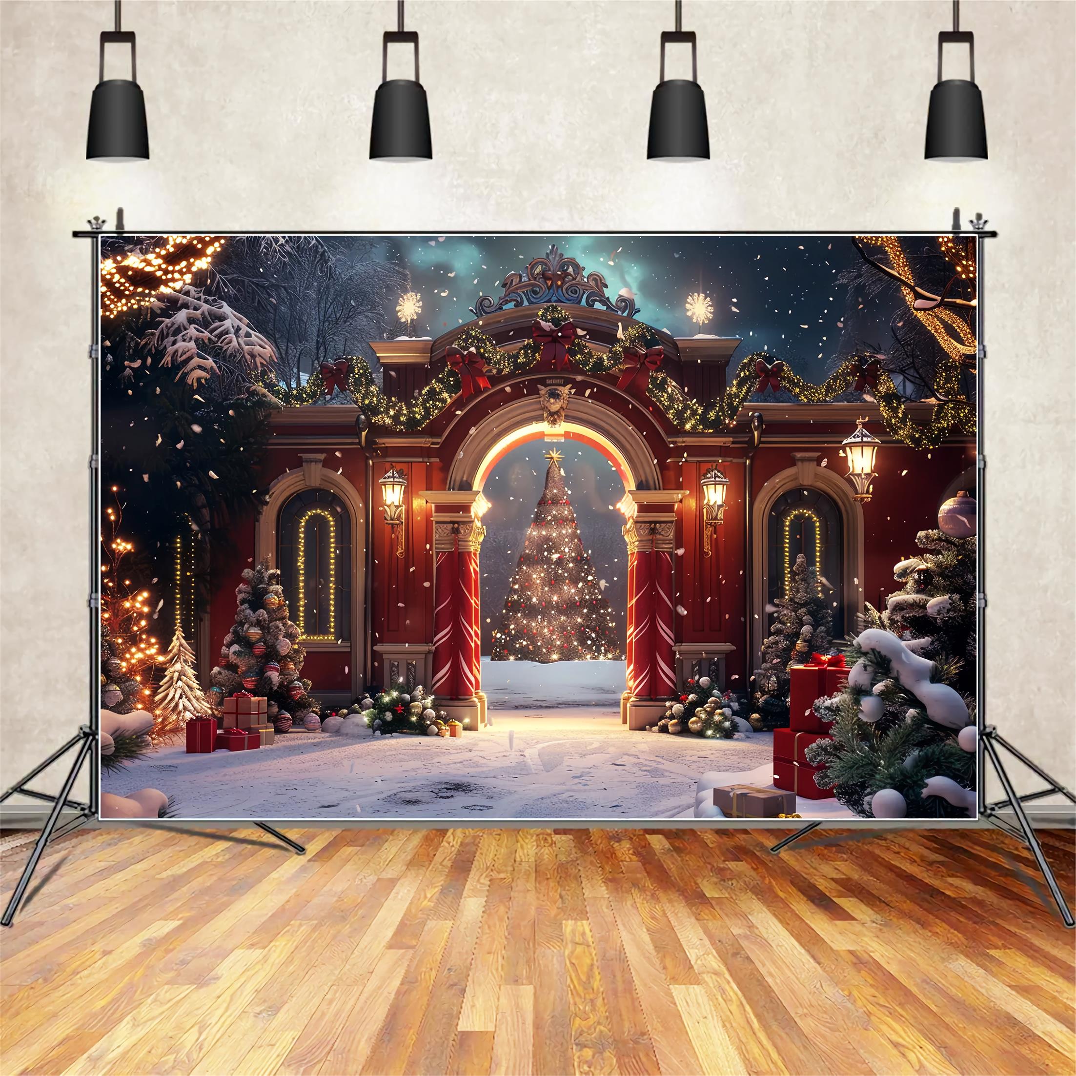 Toile de fond de Décoration Élégante d'Arche de Noël BRP7-232