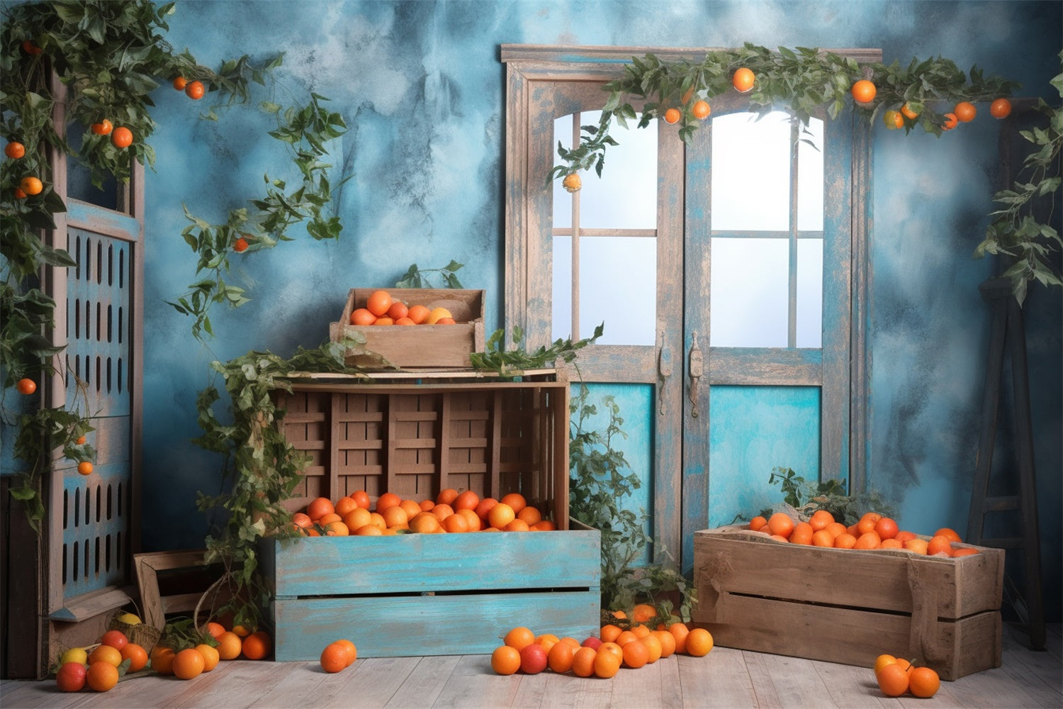 Toile de fond de salle aux oranges d'automne pour la photographie BRP7-66