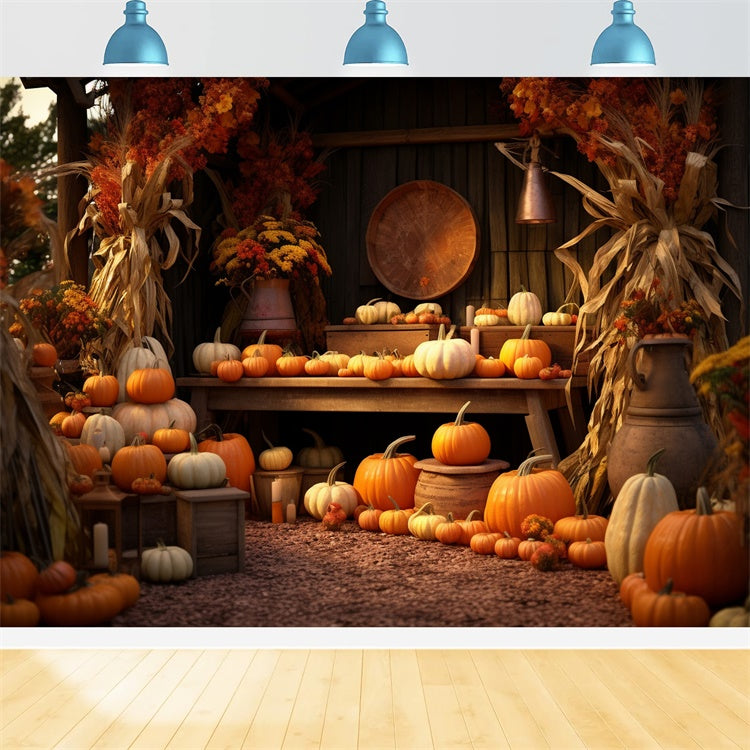 Toile de fond de boutique de citrouilles en automne pour la photographie BRP7-74