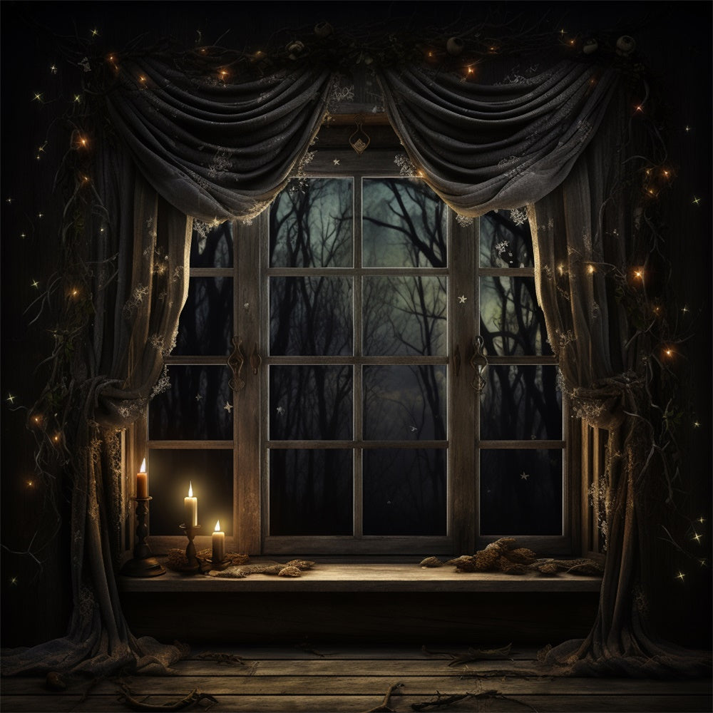 Toile de fond de scène sombre avec rideau d'automne BRP7-80