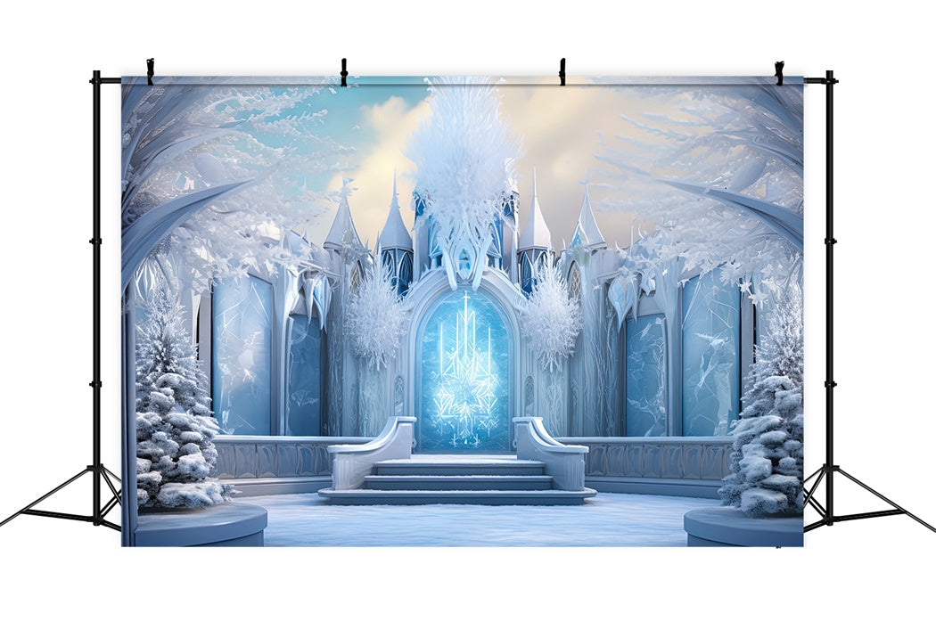 Toile de Fond Château de Noël du Pays des Rêves Glacé BRP8-104