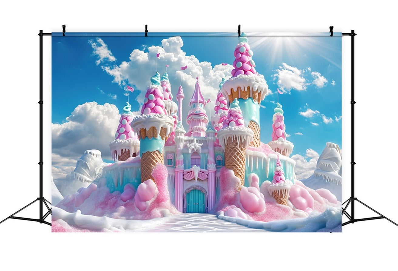 Toile de Fond Château Enchanté de Crème Glacée de Noël BRP8-108