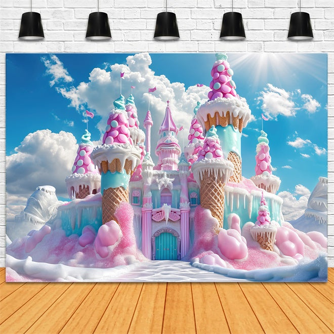 Toile de Fond Château Enchanté de Crème Glacée de Noël BRP8-108