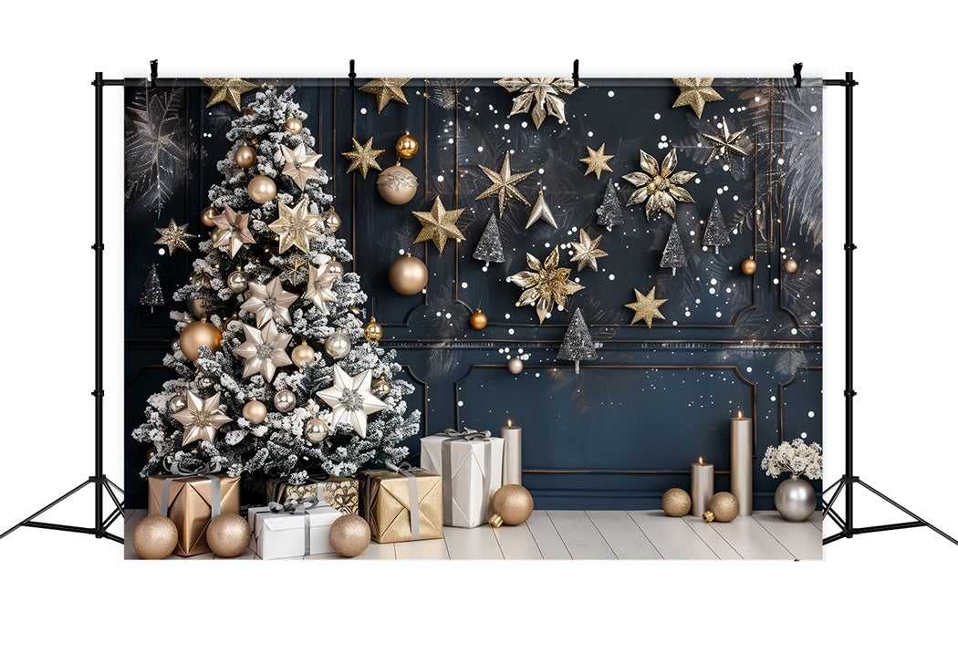Toile de fond de Sapin de Noël avec Étoiles BRP8-11