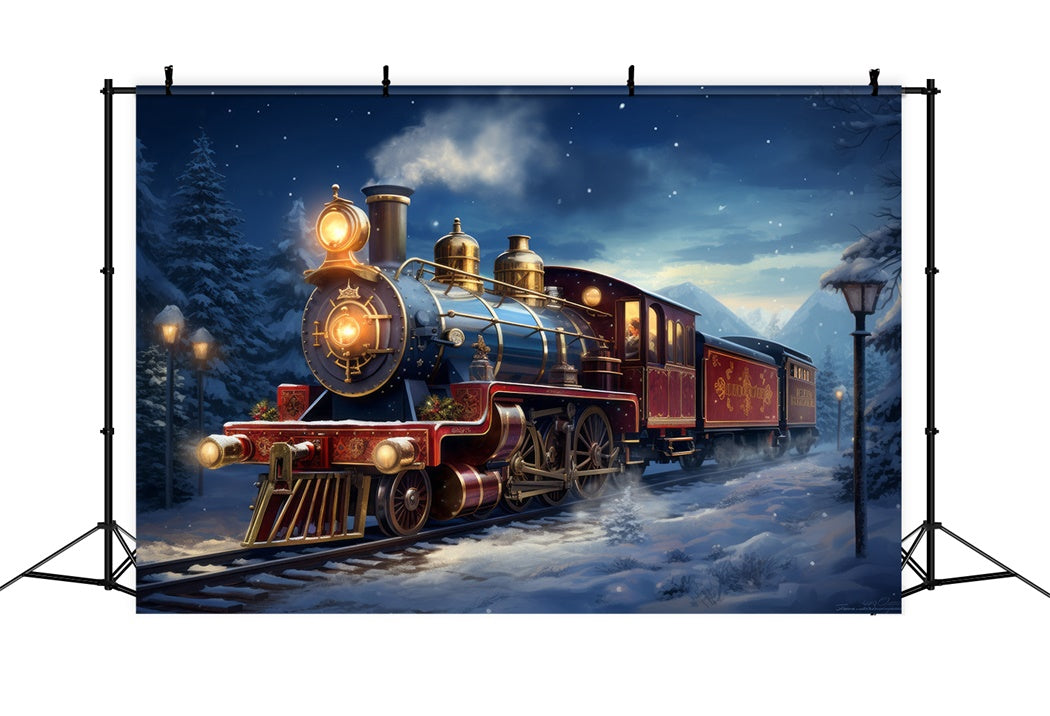 Toile de Fond Aventure en Train sous la Neige de Noël BRP8-119