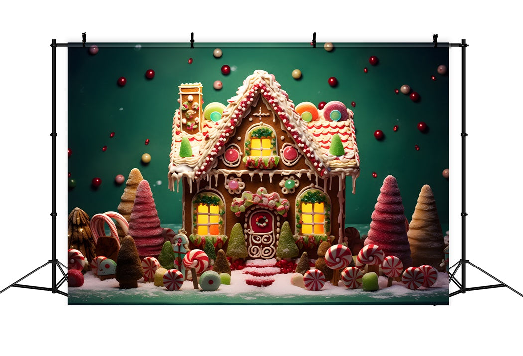 Toile de Fond Maison du Pays des Bonbons de Noël BRP8-125