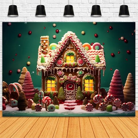 Toile de Fond Maison du Pays des Bonbons de Noël BRP8-125