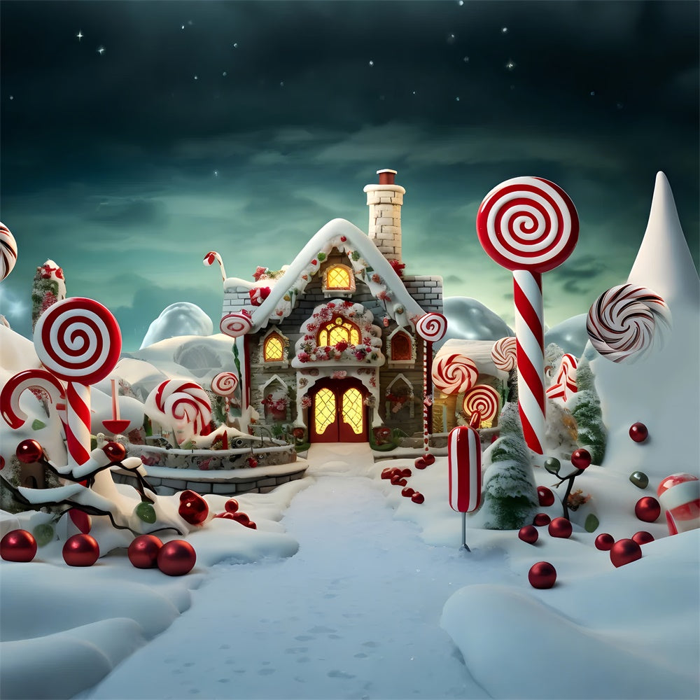 Toile de Fond Maison de Rêve en Pain d'Épices de Noël BRP8-133
