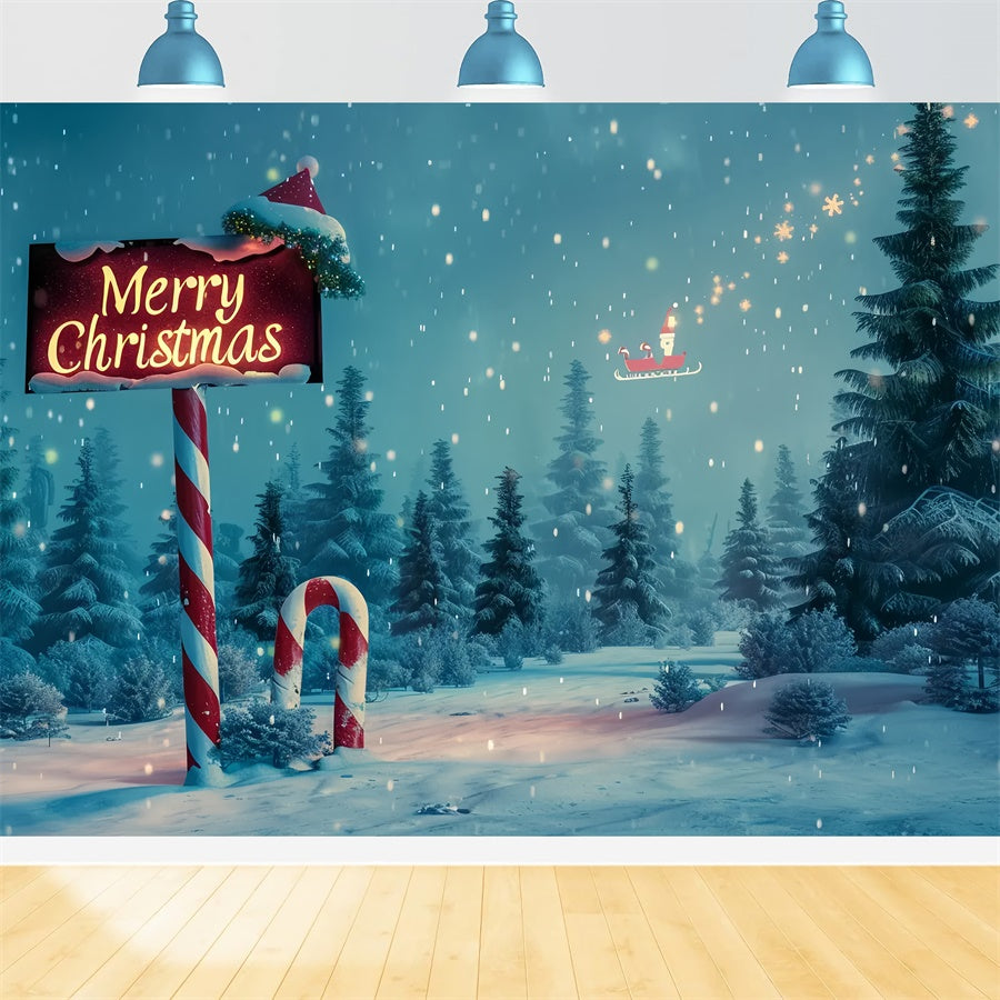 Toile de fond de Scène Magique de Forêt de Noël BRP8-16
