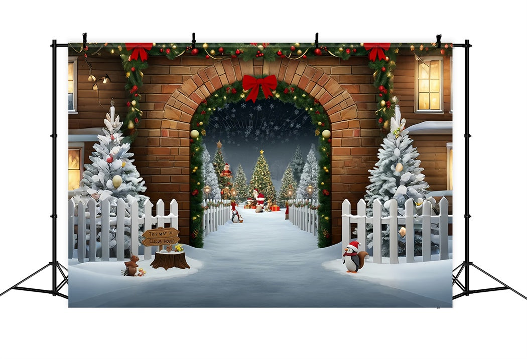 Toile de Fond Portail du Village du Père Noël BRP8-161