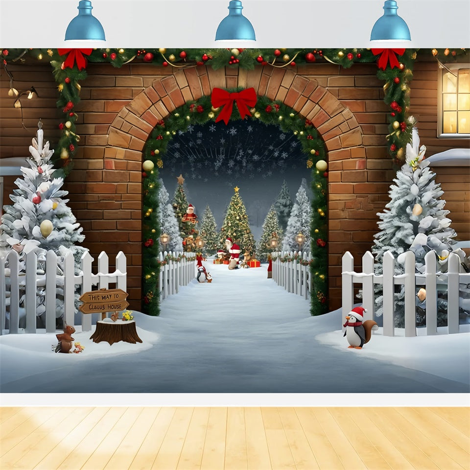 Toile de Fond Portail du Village du Père Noël BRP8-161