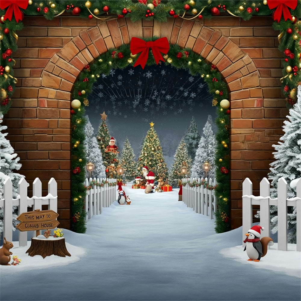 Toile de Fond Portail du Village du Père Noël BRP8-161