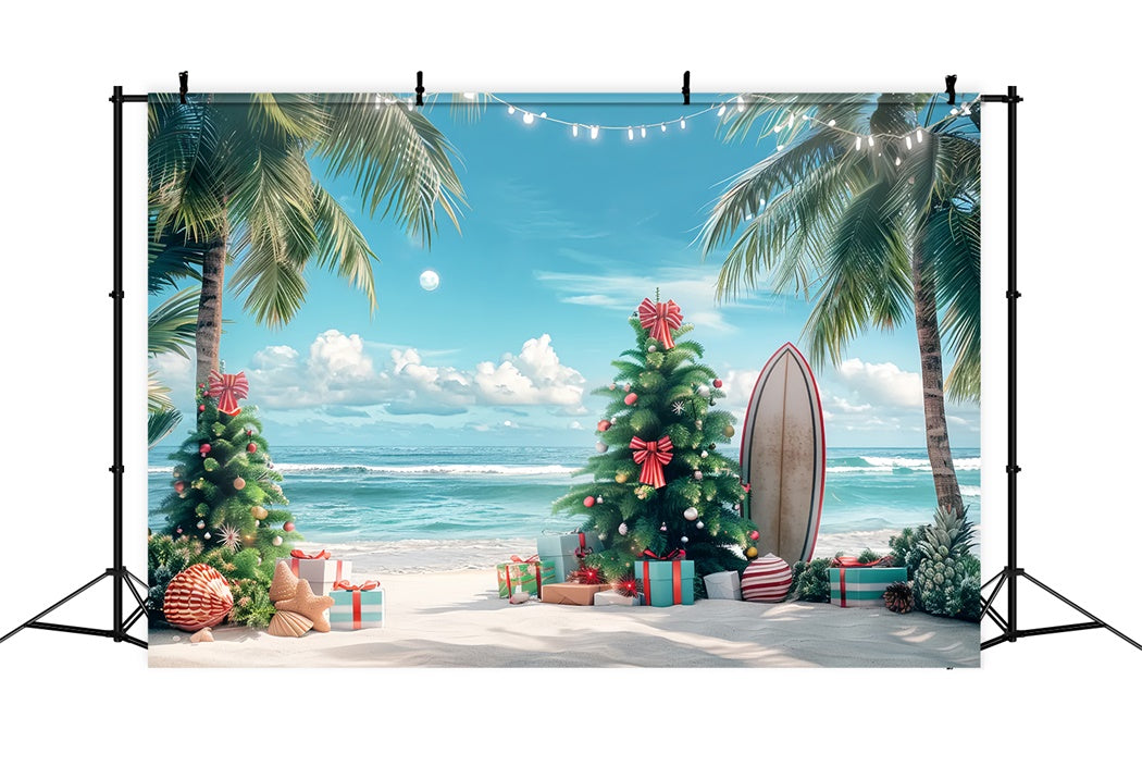 Toile de fond de Noël Tropicale sur la Plage BRP8-2