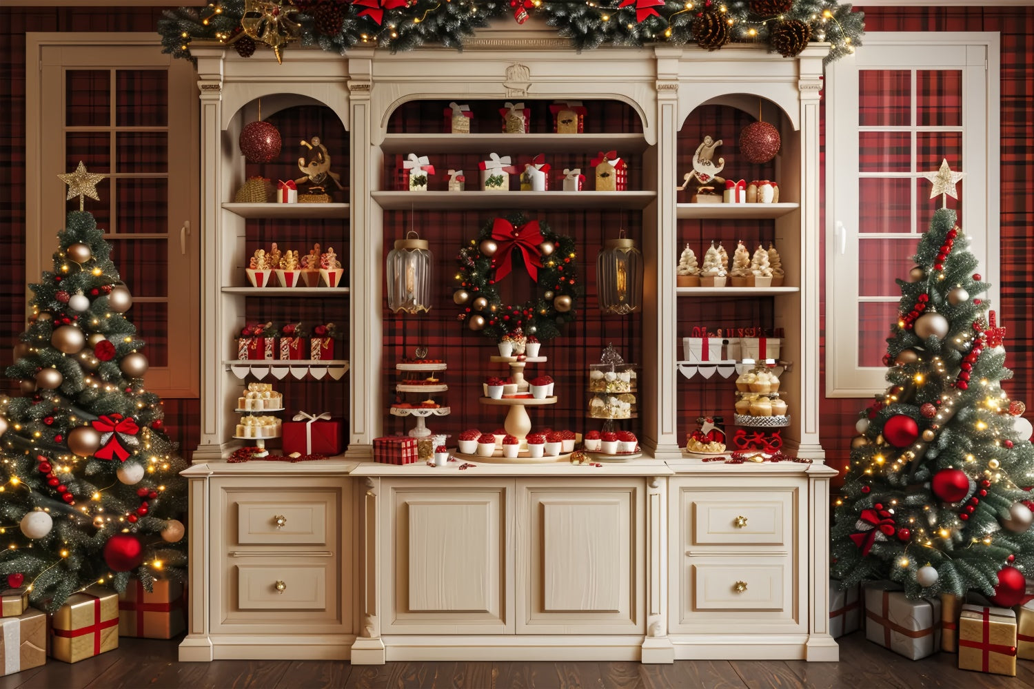 Toile de fond de Présentation Classique de Confiserie de Noël BRP8-21