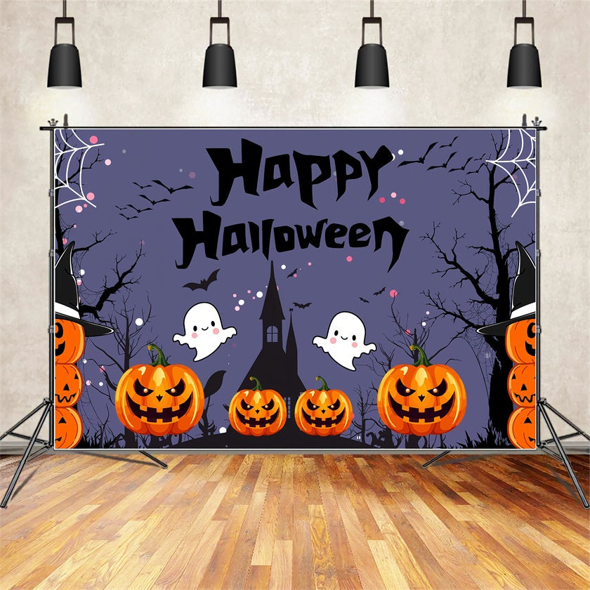 Toile de fond Fantômes et citrouilles amusantes d'Halloween BRP8-230
