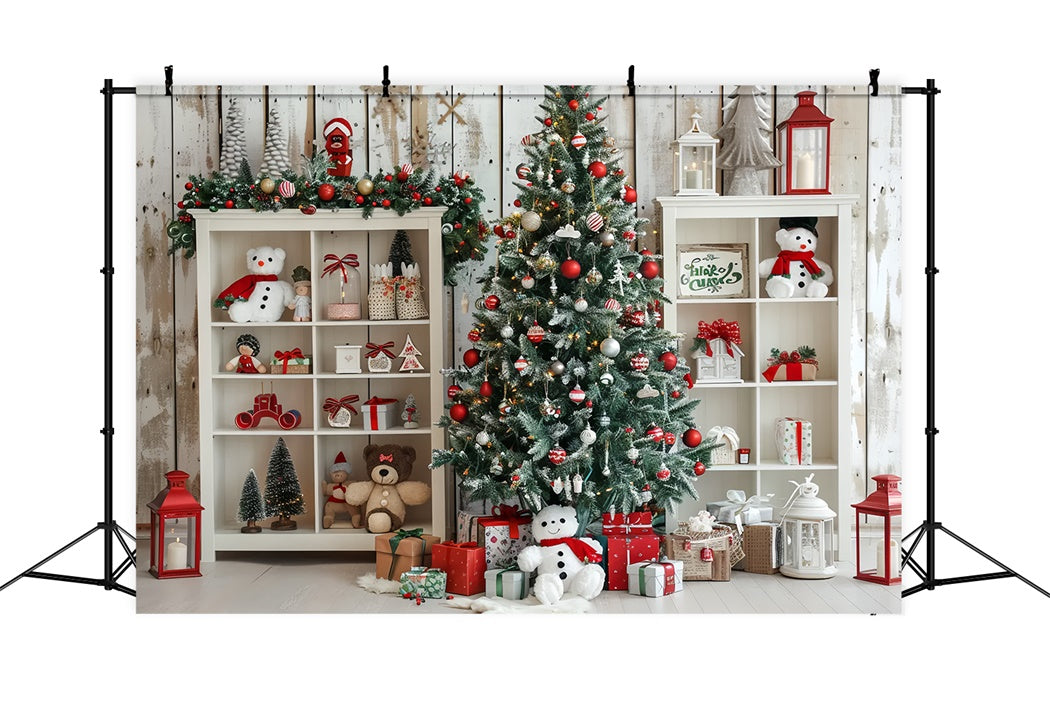 Toile de fond d'Étagère à Jouets des Fêtes de Noël BRP8-24