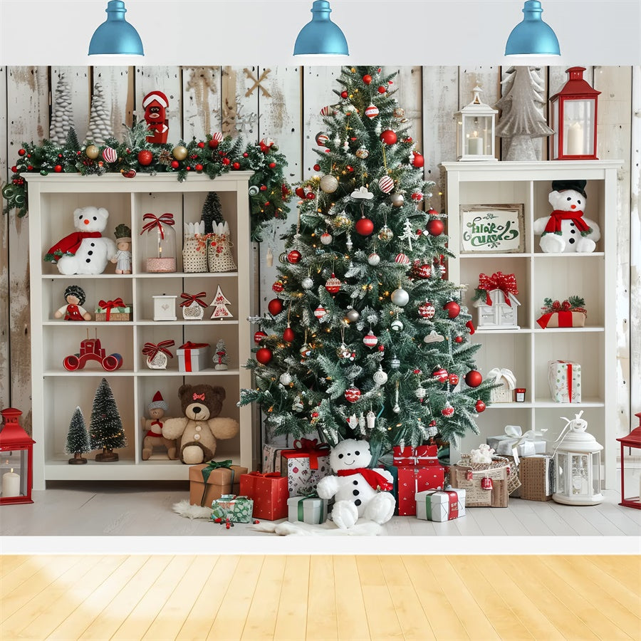 Toile de fond d'Étagère à Jouets des Fêtes de Noël BRP8-24