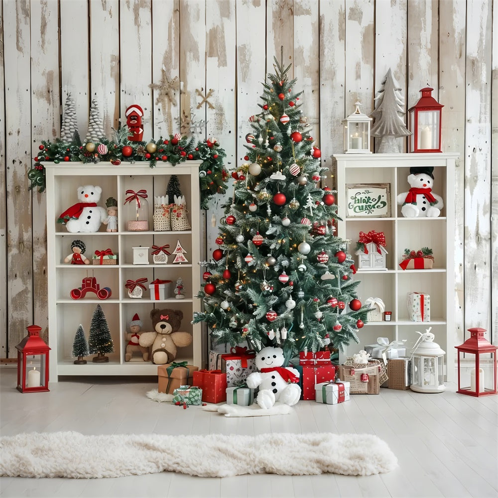 Toile de fond d'Étagère à Jouets des Fêtes de Noël BRP8-24
