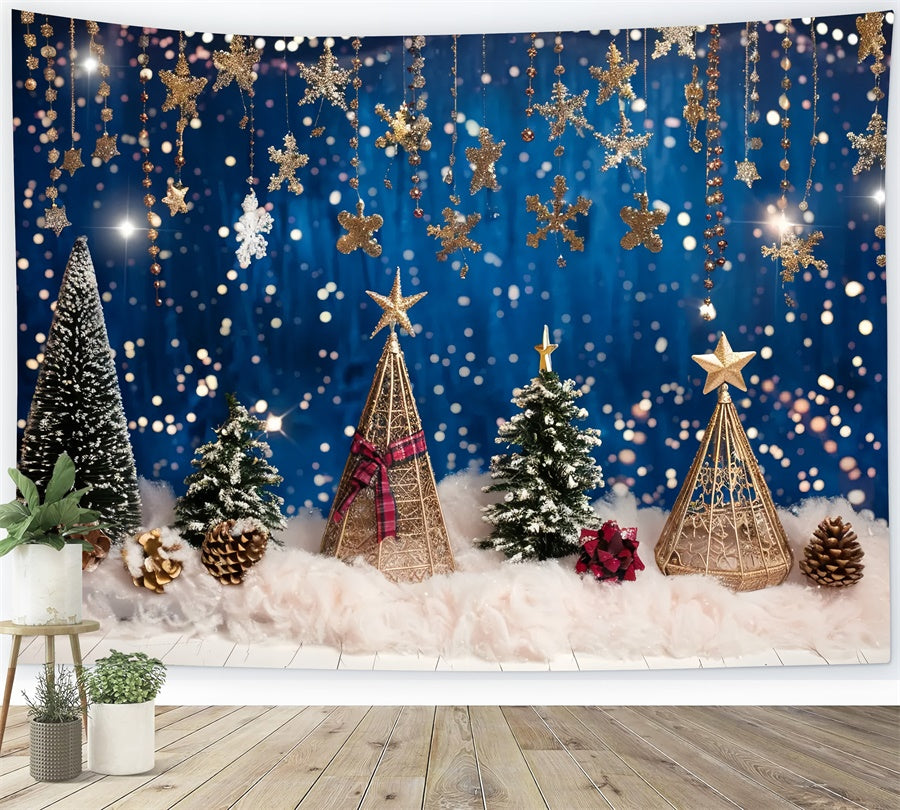 Toile de fond de Forêt de Pins Enchantée de Noël BRP8-26