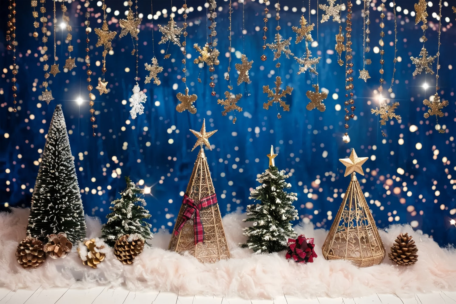 Toile de fond de Forêt de Pins Enchantée de Noël BRP8-26