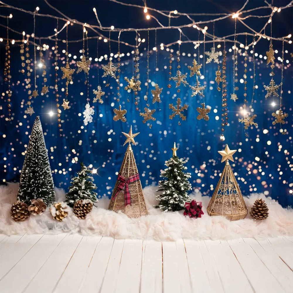 Toile de fond de Forêt de Pins Enchantée de Noël BRP8-26