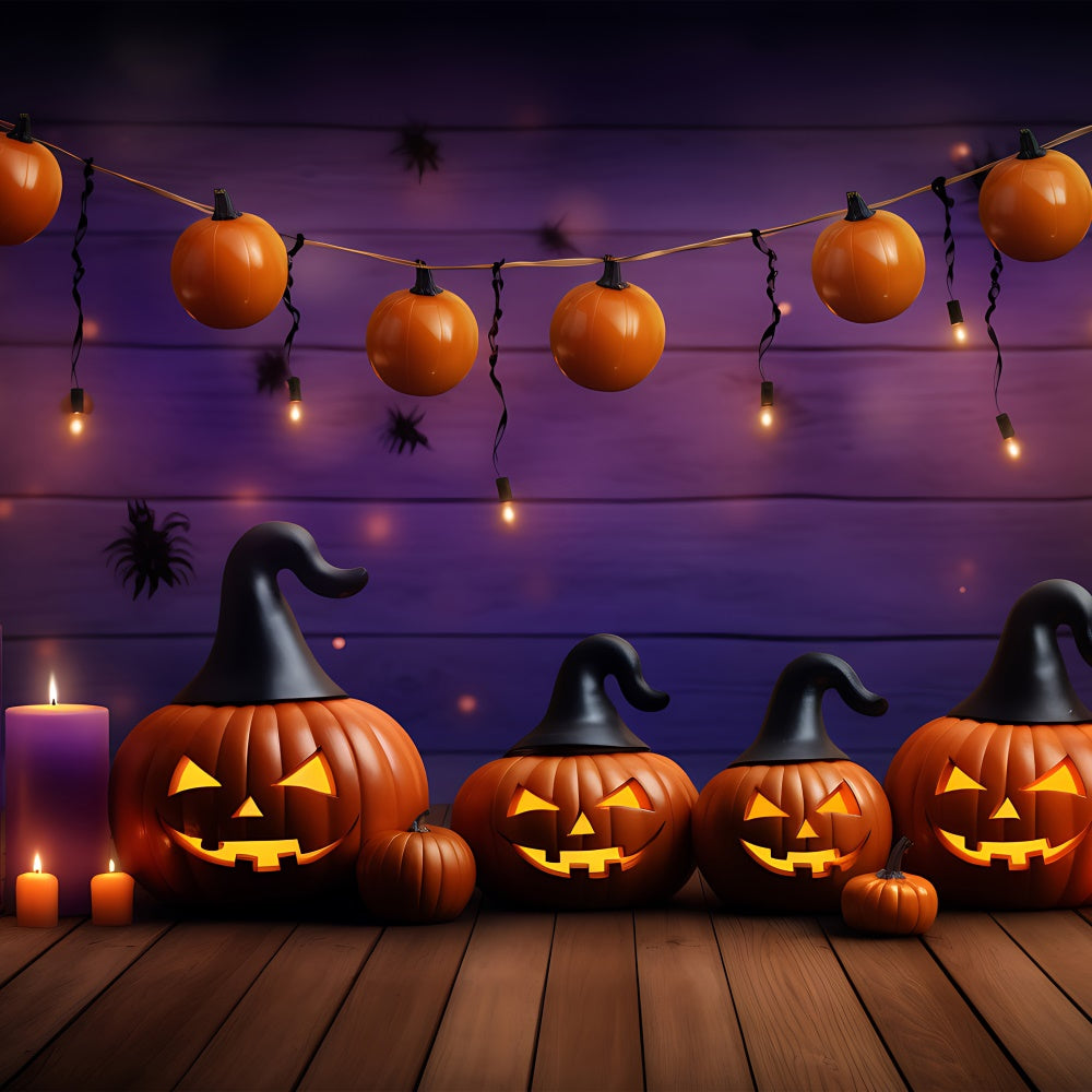 Toile de fond Chapeau de sorcière Jack-O'-Lantern d'Halloween BRP8-344