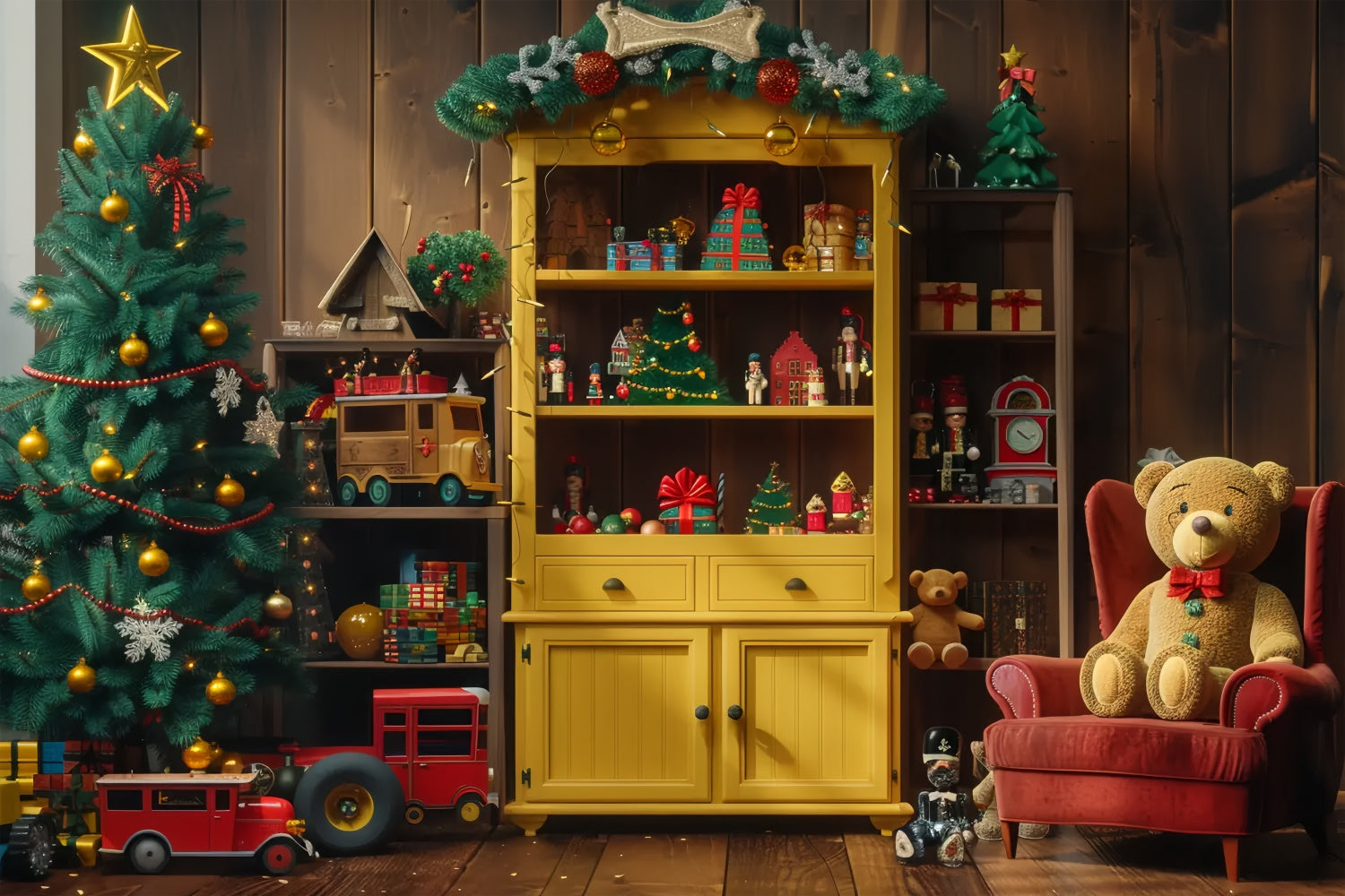 Toile de fond de Jouets et Décorations de Noël BRP8-35