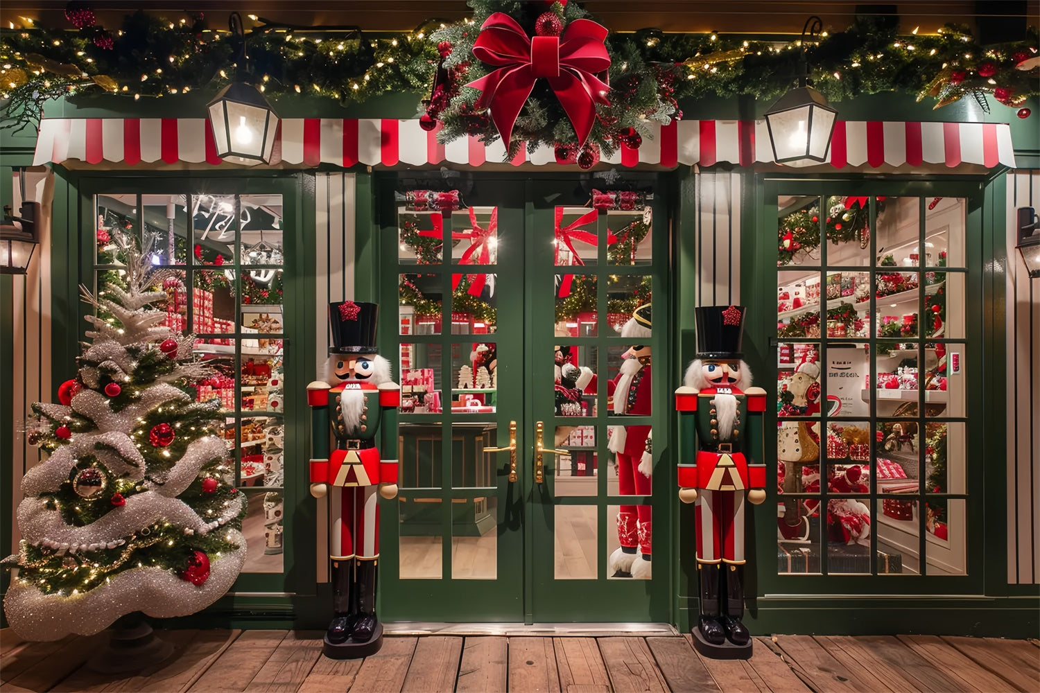 Toile de Fond Vitrine de Magasin avec Casse-Noisettes de Noël BRP8-40