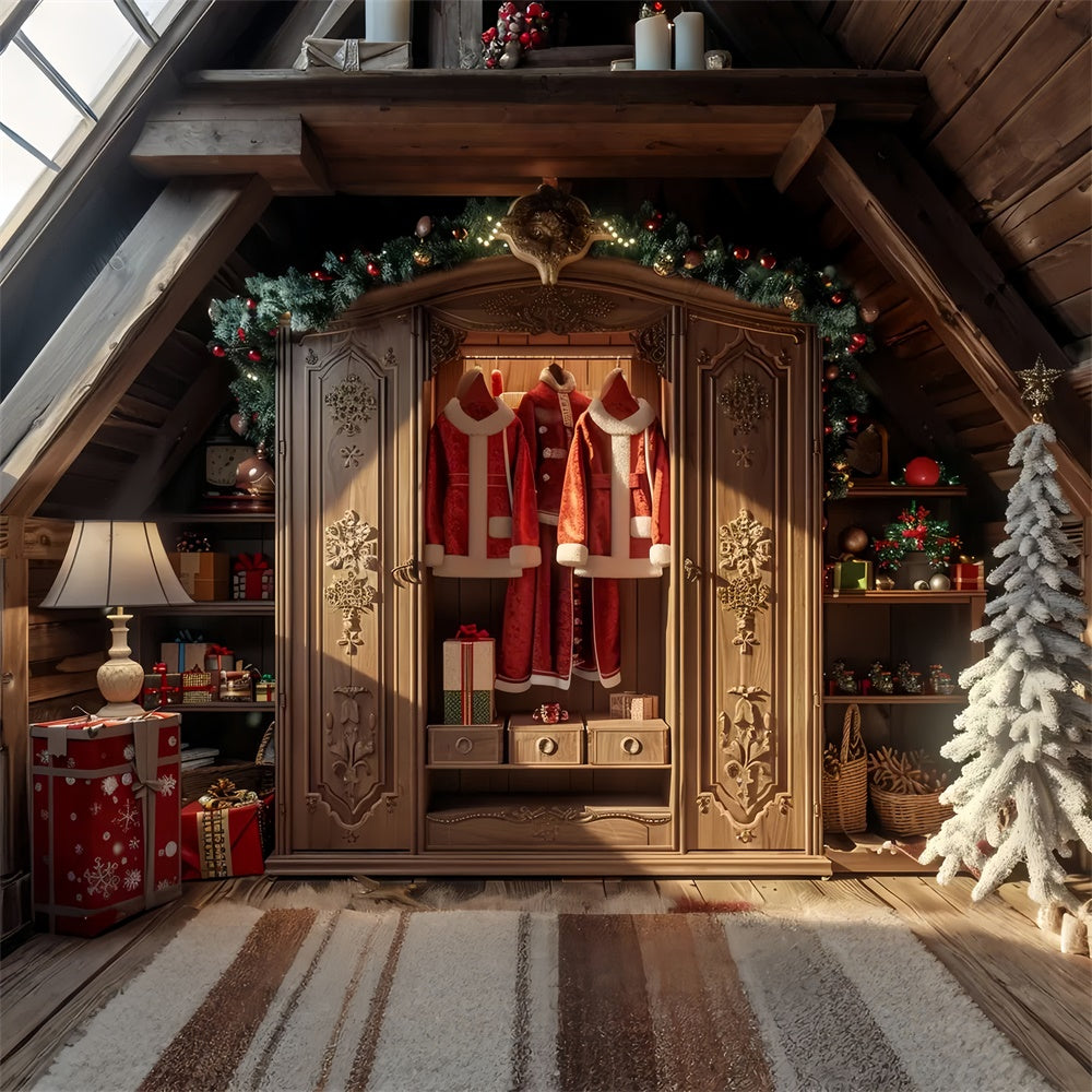 Toile de Fond Arbre de Noël et Garde-Robe du Père Noël BRP8-53