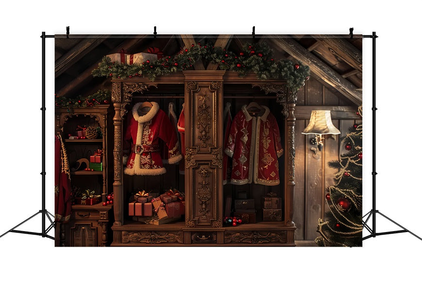 Toile de Fond Garde-Robe et Cadeaux du Père Noël BRP8-54