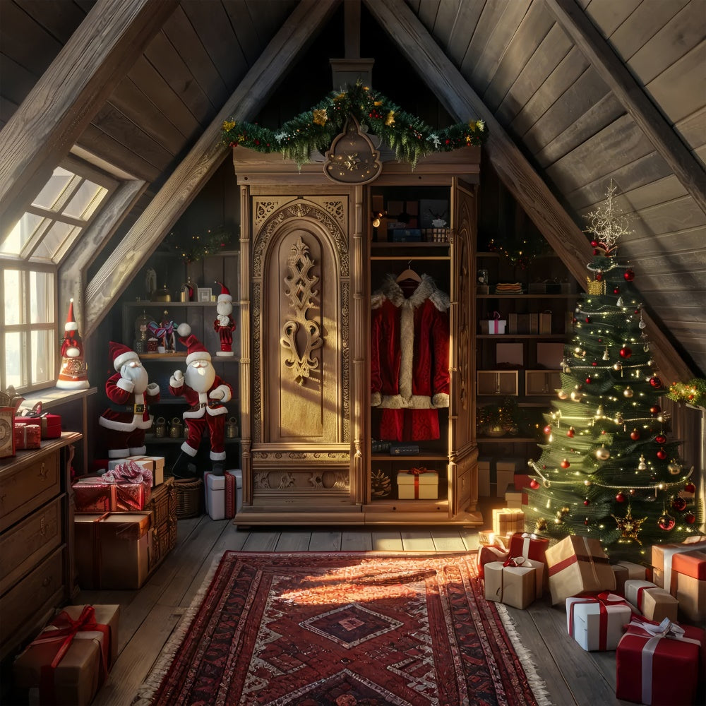 Toile de Fond Arbre de Noël et Garde-Robe du Père Noël BRP8-55